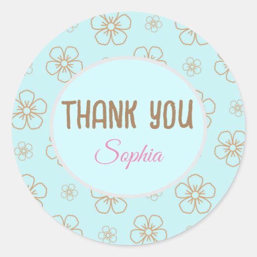 Boho Sticker Thank you floral | Aufkleber custom  (Voorkant)