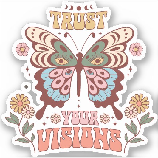 Boho Sticker, vertrouw op je visioenen Sticker (Voorkant)
