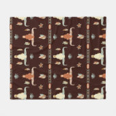 Boho Stier Patroon Fleece Deken (Voorkant (Horizontaal))