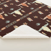 Boho Stier Patroon Sherpa Deken (3/4)