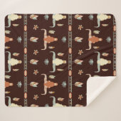 Boho Stier Patroon Sherpa Deken (Voorkant (horizontaal))