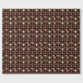 Boho Stier Patroon Western Cadeaupapier (Vlak)