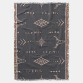 Boho stier schedel, etnisch naadloos. deken (Voorkant Verticaal)