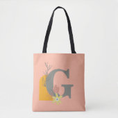 Boho Stijl Aangepast Monogram en Naam Gekleurd Tote Bag (Voorkant)