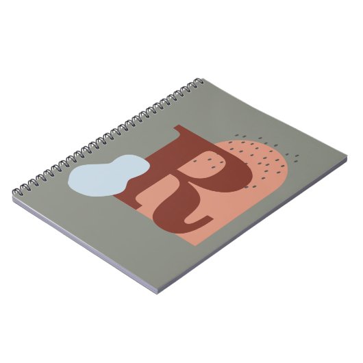 Boho stijl aangepaste monogram notitieboek (Linkerzijde)