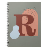 Boho stijl aangepaste monogram notitieboek (Voorkant)