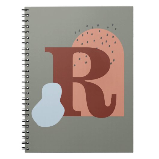 Boho stijl aangepaste monogram notitieboek (Voorkant)