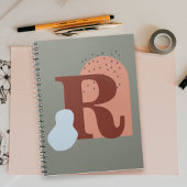 Boho stijl aangepaste monogram notitieboek