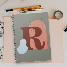 Boho stijl aangepaste monogram notitieboek