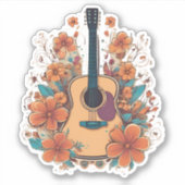 Boho stijl akoestische gitaar waterdicht sticker (Voorkant)