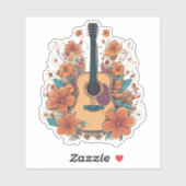 Boho stijl akoestische gitaar waterdicht sticker (Vel)