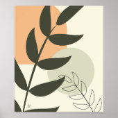 Boho stijl blad abstract poster (Voorkant)