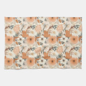 Boho-stijl bloemen patroon lichte kleuren theedoek (Horizontaal)