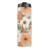 Boho-stijl bloemen patroon lichte kleuren thermosbeker (Voorkant)