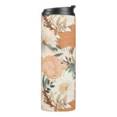 Boho-stijl bloemen patroon lichte kleuren thermosbeker (Gedraaid links)