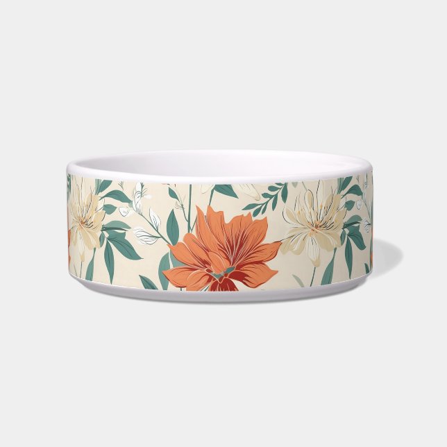 Boho-stijl bloemen patroon lichte kleuren voerbakje (Voorkant)