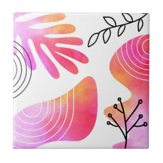 Boho stijl Boheemse minimalistische blob vorm lijn Tegeltje
