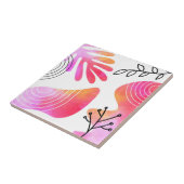 Boho stijl Boheemse minimalistische blob vorm lijn Tegeltje (Zijkant)