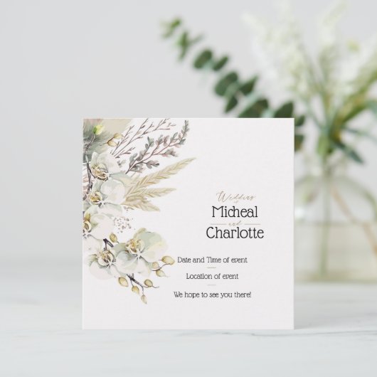 -Boho stijl bruiloft Kaart (Staand voorkant)