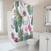 Boho stijl, cactus Waterverf. Douchegordijn (In situ)