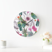 Boho stijl, cactus Waterverf. Grote Klok (Huis)