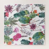 Boho stijl,  cactus Waterverf. Legpuzzel (Horizontaal)