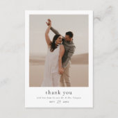 Boho Stijl & Elegant Eenvoudig Fotohuwelijk Bedankkaart (Voorkant)