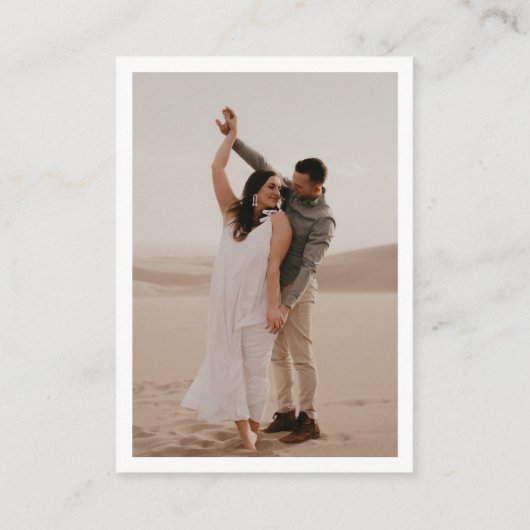 Boho Stijl & Elegante QR Code Foto Bruiloft RSVP Informatiekaartje (Achterkant)