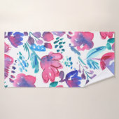 boho stijl floral rustic hand-getekende illustrati badhanddoek (Badhanddoek)