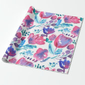 boho stijl floral rustic hand-getekende illustrati cadeaupapier (Uitgerold)