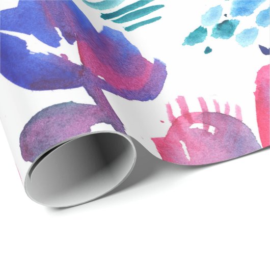 boho stijl floral rustic hand-getekende illustrati cadeaupapier (Rol Hoek)