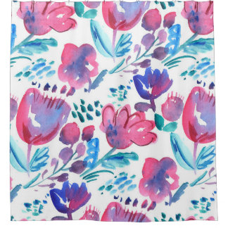 boho stijl floral rustic hand-getekende illustrati douchegordijn
