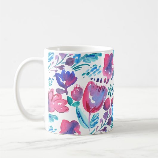boho stijl floral rustic hand-getekende illustrati koffiemok (Links)