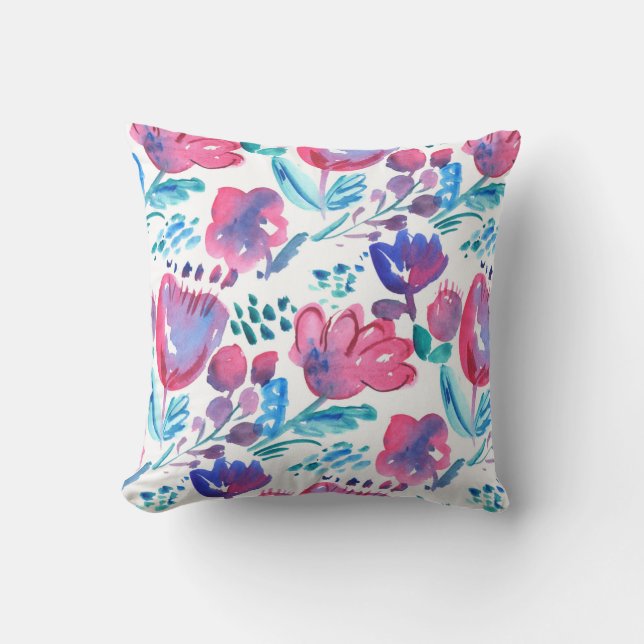 boho stijl floral rustic hand-getekende illustrati kussen (Voorkant)