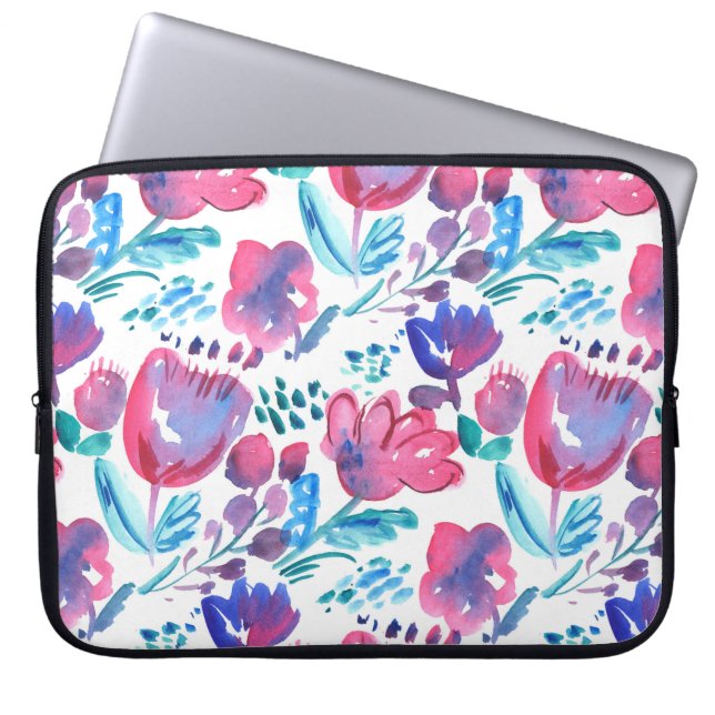 boho stijl floral rustic hand-getekende illustrati laptop sleeve (Voorkant)