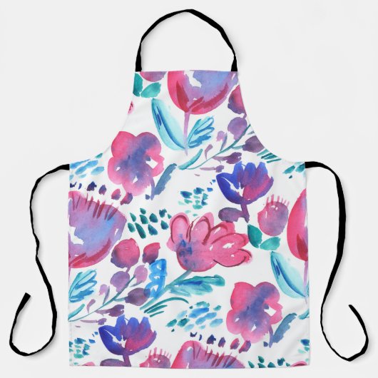 boho stijl floral rustic hand-getekende illustrati schort (Voorkant)