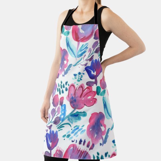 boho stijl floral rustic hand-getekende illustrati schort (Insitu)