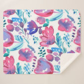 boho stijl floral rustic hand-getekende illustrati sherpa deken (Voorkant (horizontaal))