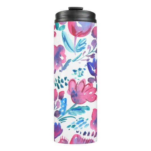 boho stijl floral rustic hand-getekende illustrati thermosbeker (Voorkant)
