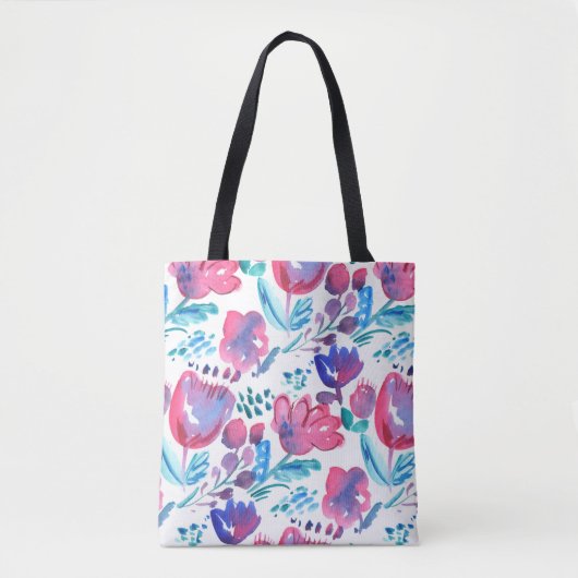 boho stijl floral rustic hand-getekende illustrati tote bag (Voorkant)