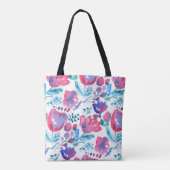 boho stijl floral rustic hand-getekende illustrati tote bag (Achterkant)