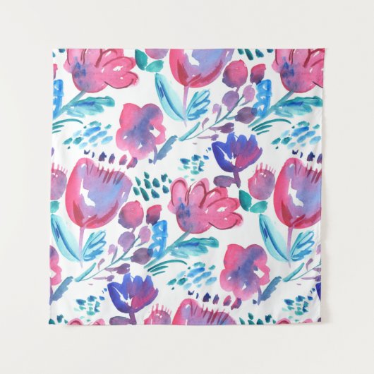 boho stijl floral rustic hand-getekende illustrati wandkleed (Voorkant)