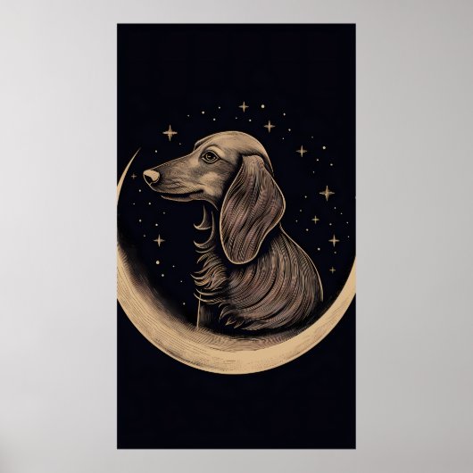Boho-stijl minimalistische lijnkunst van een tecke poster (Voorkant)