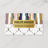 Boho stijl | Moderne abstracte patronen met veren Visitekaartje (Voorkant)