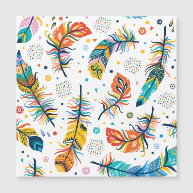 Boho-stijl, naadloos veerpatroon. (Voorkant)