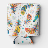 Boho-stijl, naadloos veerpatroon. blikjeskoeler (Voorkant)