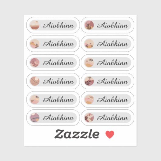 Boho Stijl Naam Stickers (Vel)