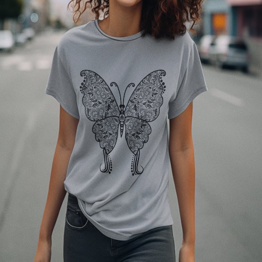 Boho-stijl noodlijdende vlinder t-shirt