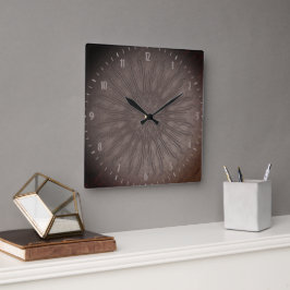 Boho stijl organische zonnestraal mandala aardse b vierkante klok