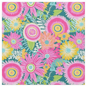 Boho stijl roze bloemen stof